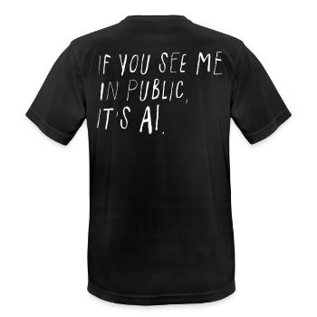 If You See Me In Public It's AI Minimal - Men's Breathable T-Shirt - black - Back - AI Model Male 178 light (178cm)