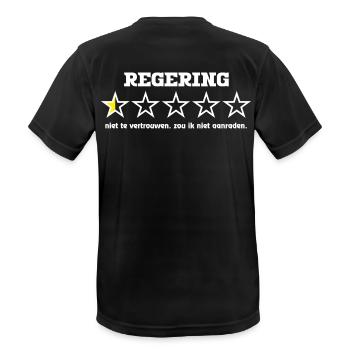 Government5starwhite - Männer T-Shirt atmungsaktiv - Schwarz - Hinten - AI Model Male 178 light (178cm)