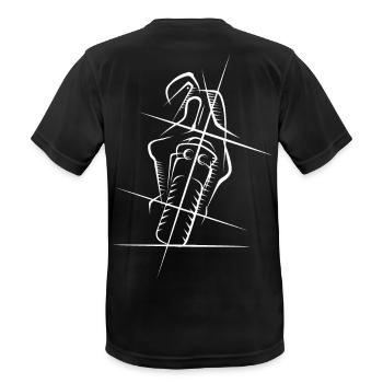 Moto Supersport Racing Biker Icon Sketch - T-shirt respirant Homme - noir - Dos - AI Model Male 178 light (178cm)