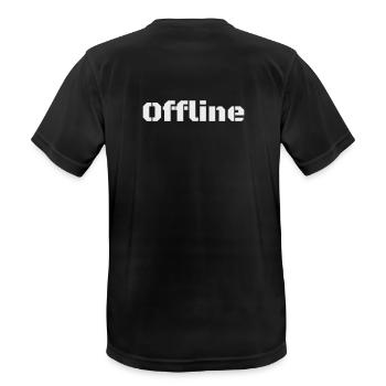 Offline - Männer T-Shirt atmungsaktiv - Schwarz - Hinten - AI Model Male 178 light (178cm)