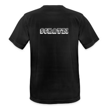 Schatzi Tshirt white - Männer T-Shirt atmungsaktiv - Schwarz - Hinten - AI Model Male 178 light (178cm)