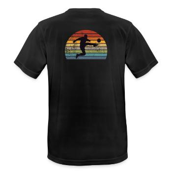 Soccer - Men's Breathable T-Shirt - black - Back - AI Model Male 178 light (178cm)