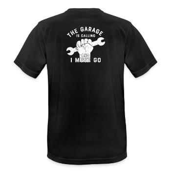 Mechaniker - Männer T-Shirt atmungsaktiv - Schwarz - Hinten - AI Model Male 178 light (178cm)