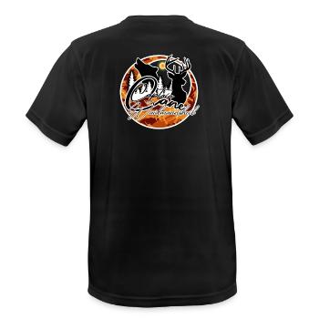 Herbstwald Silhouetten Hirsch Wolf - Männer T-Shirt atmungsaktiv - Schwarz - Hinten - AI Model Male 178 light (178cm)
