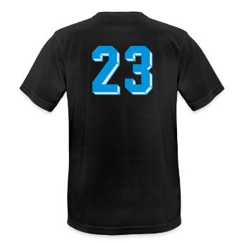 dreiundzwanzig - Men's Breathable T-Shirt - black - Back - AI Model Male 178 light (178cm)