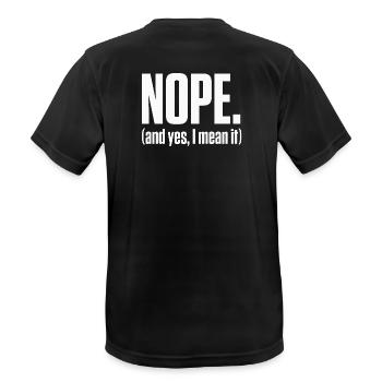 Nein, ich meine es ernst, PDA, neurodivergenter Stolz, - Männer T-Shirt atmungsaktiv - Schwarz - Hinten - AI Model Male 178 light (178cm)