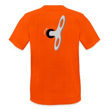Humans are a machine - Men's Breathable T-Shirt - neon orange - Back - AI Model Male 185 dark (185cm)