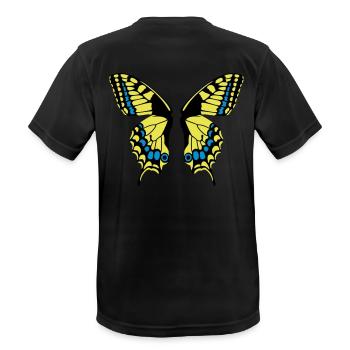 Butterfly / Swallowtail - just wing it - Men's Breathable T-Shirt - black - Back - AI Model Male 178 light (178cm)