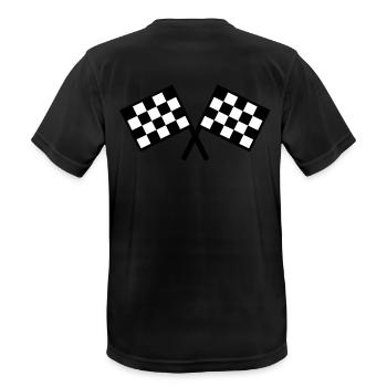drapeaux - course automobile - T-shirt respirant Homme - noir - Dos - AI Model Male 178 light (178cm)