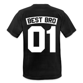 Best Bro - Männer T-Shirt atmungsaktiv - Schwarz - Hinten - AI Model Male 178 light (178cm)