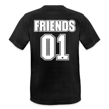 Beste Freunde für immer / Freunde Geschenk 2 - Männer T-Shirt atmungsaktiv - Schwarz - Hinten - AI Model Male 178 light (178cm)