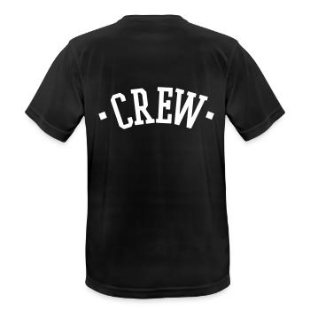 CREW - Männer T-Shirt atmungsaktiv - Schwarz - Hinten - AI Model Male 178 light (178cm)