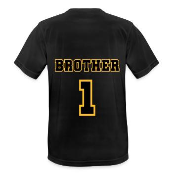 Brother 1 - Men's Breathable T-Shirt - black - Back - AI Model Male 178 light (178cm)