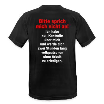 Bitte Sprich Mich Nicht An Ironie Sarkasmus Büro - Männer T-Shirt atmungsaktiv - Schwarz - Hinten - AI Model Male 178 light (178cm)