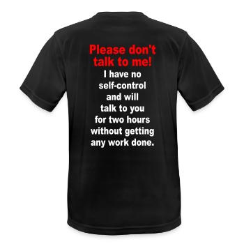 Bitte Sprich Mich Nicht An Ironie Sarkasmus Büro - Männer T-Shirt atmungsaktiv - Schwarz - Hinten - AI Model Male 178 light (178cm)