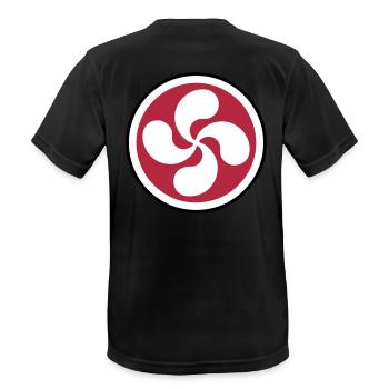 Croix du Pays Basque - T-shirt respirant Homme - noir - Dos - AI Model Male 178 light (178cm)