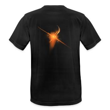 Phönix-Fraktal - Männer T-Shirt atmungsaktiv - Schwarz - Hinten - AI Model Male 178 light (178cm)