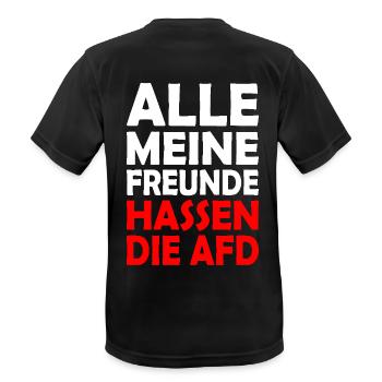 Tous mes amis détestent l’AfD - T-shirt respirant Homme - noir - Dos - AI Model Male 178 light (178cm)