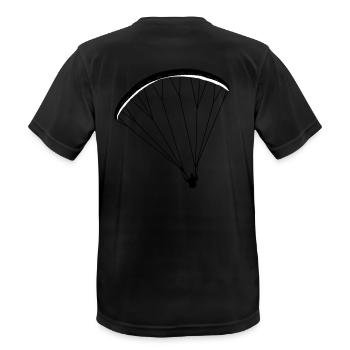 Paraglider Gleitschirm - Männer T-Shirt atmungsaktiv - Schwarz - Hinten - AI Model Male 178 light (178cm)