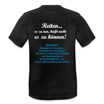Reiten Es zu tun, heißt nicht es zu können - Männer T-Shirt atmungsaktiv - Schwarz - Hinten - AI Model Male 178 light (178cm)