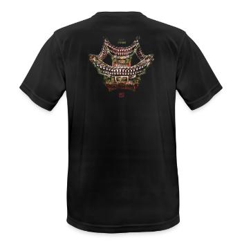 Chinesisch_Architektur in Sommerpalast_Jilan 1885 - Men's Breathable T-Shirt - black - Back - AI Model Male 178 light (178cm)