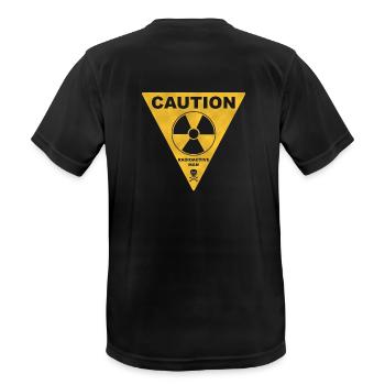 radioactive man - Men's Breathable T-Shirt - black - Back - AI Model Male 178 light (178cm)