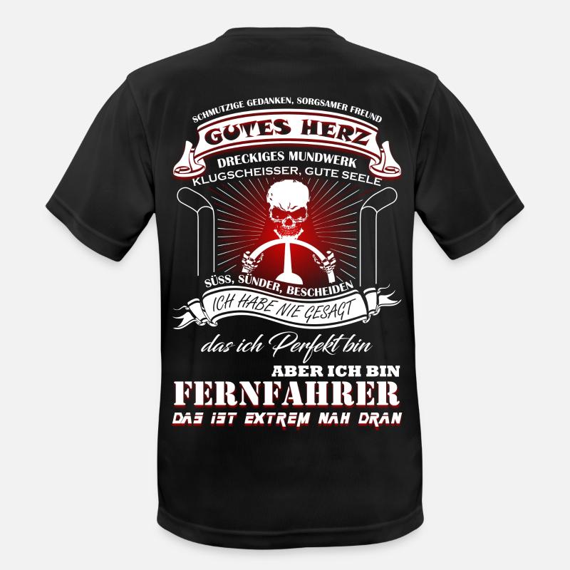 Fernfahrer sind fast Perfekt - Männer T-Shirt atmungsaktiv - Schwarz