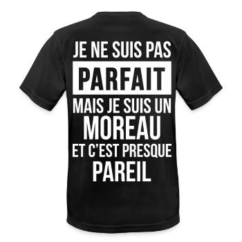 Nom de Famille - MOREAU - T-shirt respirant Homme - noir - Dos - AI Model Male 178 light (178cm)