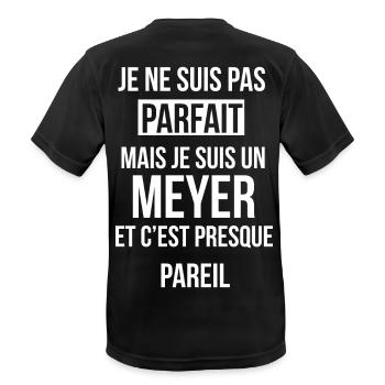 Nom de Famille - MEYER - T-shirt respirant Homme - noir - Dos - AI Model Male 178 light (178cm)