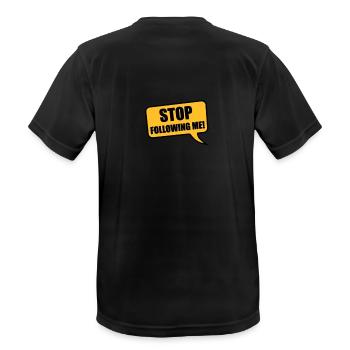 stop - Men's Breathable T-Shirt - black - Back - AI Model Male 178 light (178cm)