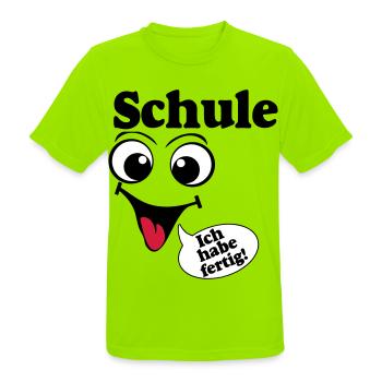 Abschluß , Schule ich habe fertig (25) - Männer T-Shirt atmungsaktiv - Neongrün - Vorne - AI Model Male 185 dark (185cm)