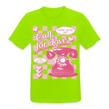 Call for Love Hotline Ästhetik - Männer T-Shirt atmungsaktiv - Neongrün - Vorne - AI Model Male 185 dark (185cm)