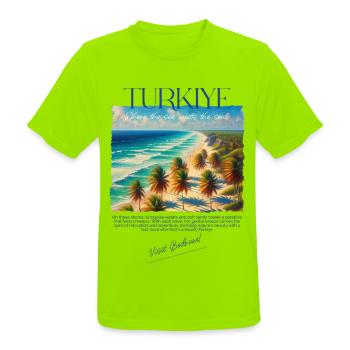 Türkei Bodrum Strand Urlaub Design – Visit Bodrum - Männer T-Shirt atmungsaktiv - Neongrün - Vorne - AI Model Male 185 dark (185cm)