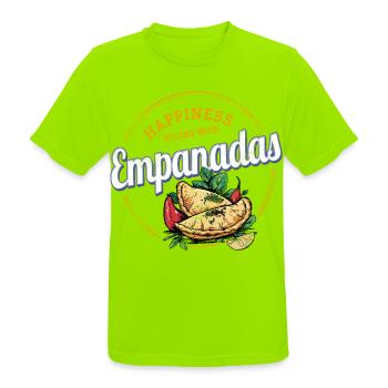Empanada Snack Vintage Spanien Retro Teigtaschen - Männer T-Shirt atmungsaktiv - Neongrün - Vorne - AI Model Male 185 dark (185cm)