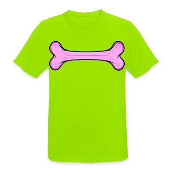 Pinkes Hundeknochen - Männer T-Shirt atmungsaktiv - Neongrün - Vorne - AI Model Male 185 dark (185cm)