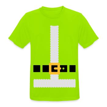 Costume Père Noël - T-shirt respirant Homme - vert néon - Devant - AI Model Male 185 dark (185cm)