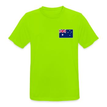 Australia Flag Classic Frame - Männer T-Shirt atmungsaktiv - Neongrün - Vorne - AI Model Male 185 dark (185cm)