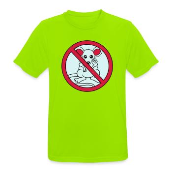 forbidden sign crossed out no mouse suess n - Men's Breathable T-Shirt - neon green - Front - AI Model Male 185 dark (185cm)