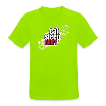 Eat Sleep Drift - Männer T-Shirt atmungsaktiv - Neongrün - Vorne - AI Model Male 185 dark (185cm)