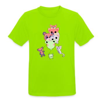 Animaux doux avec des ballons - T-shirt respirant Homme - vert néon - Devant - AI Model Male 185 dark (185cm)
