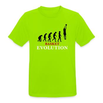 Basket Evolution Sports and humour 3c - Men's Breathable T-Shirt - neon green - Front - AI Model Male 185 dark (185cm)