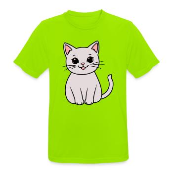 gray kitten - Men's Breathable T-Shirt - neon green - Front - AI Model Male 185 dark (185cm)