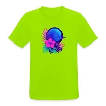 Neon Tropic Moon - Männer T-Shirt atmungsaktiv - Neongrün - Vorne - AI Model Male 185 dark (185cm)