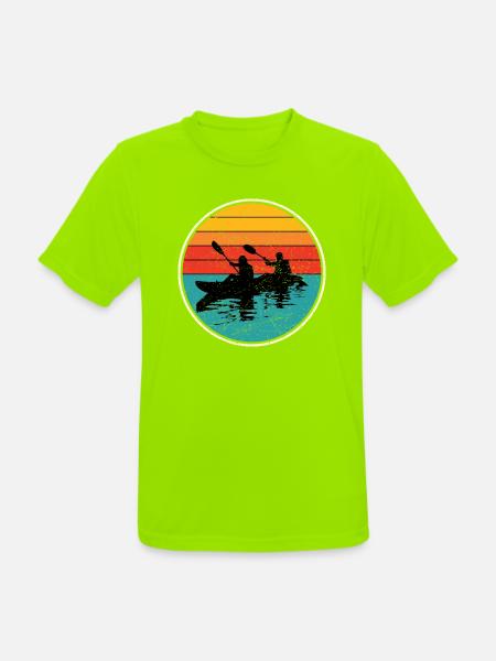 Sunset Kayak Duo Circle - Men's Breathable T-Shirt - neon green