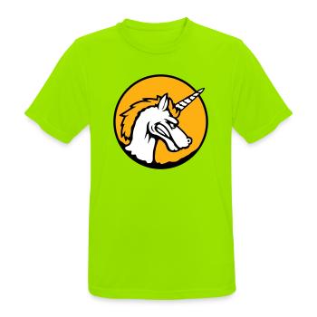 Unicorn Evil Angry Attack Teeth Grinding Sour - Men's Breathable T-Shirt - neon green - Front - AI Model Male 185 dark (185cm)