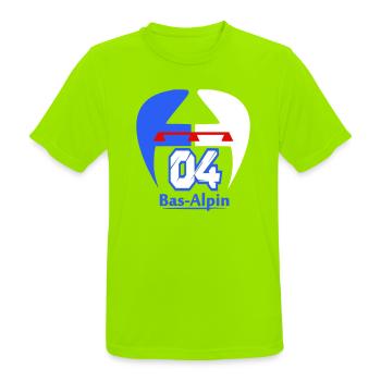 Bas-Alpine logo - Men's Breathable T-Shirt - neon green - Front - AI Model Male 185 dark (185cm)