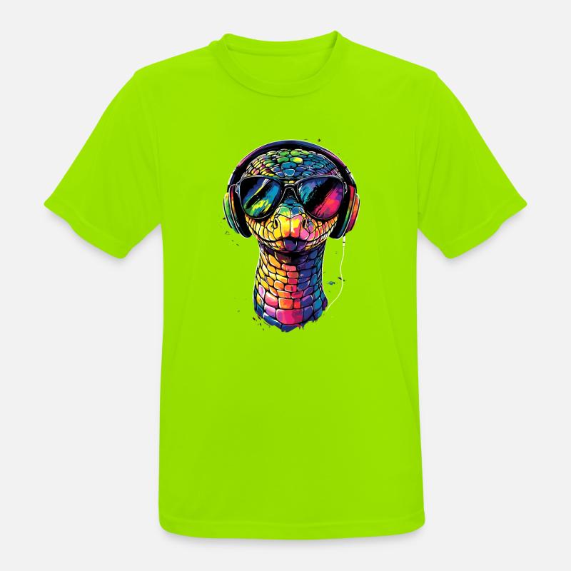 snake, python, cobra, rattlesnake, snakes - Men's Breathable T-Shirt - neon green