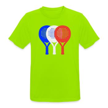 Padel-Frankreich2 - Männer T-Shirt atmungsaktiv - Neongrün - Vorne - AI Model Male 185 dark (185cm)