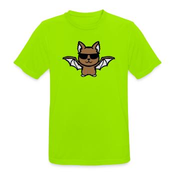 Cute Bat Sunglasses Cool Halloween Funny - Men's Breathable T-Shirt - neon green - Front - AI Model Male 185 dark (185cm)