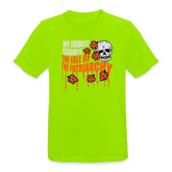 My Favorite Season Is The Fall Of The Patriarchy - Men's Breathable T-Shirt - neon green - Front - AI Model Male 185 dark (185cm)